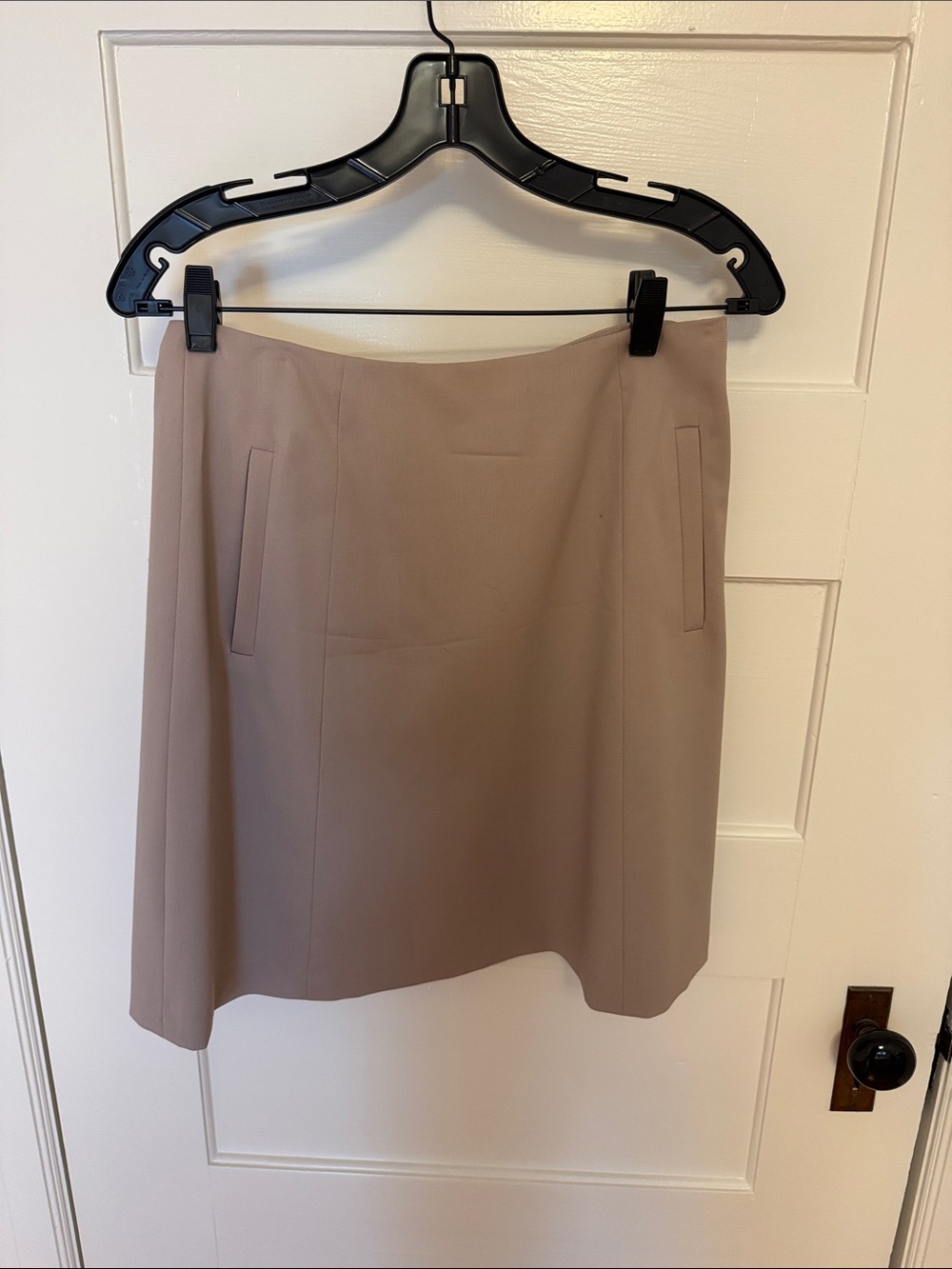 Theory Taupe Pencil Skirt with Subtle Welt Pockets